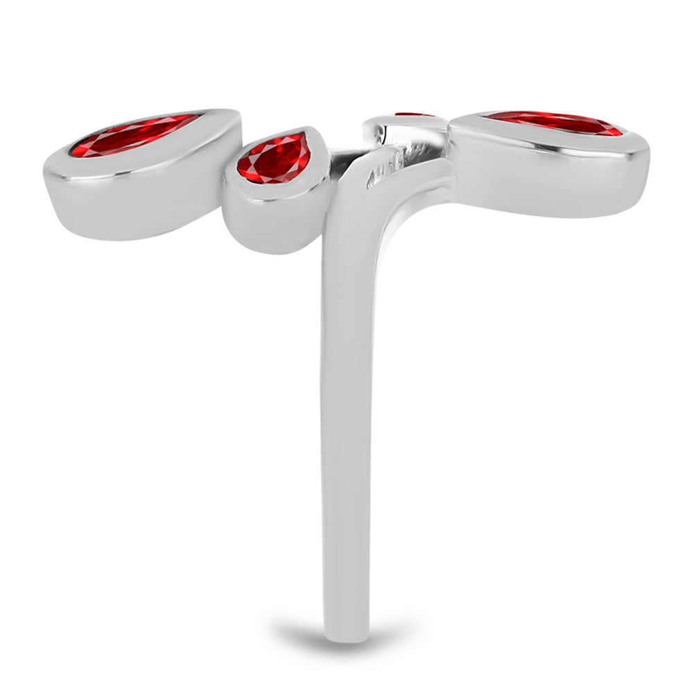 Ezüst Gyűrű Vörös Acháttal