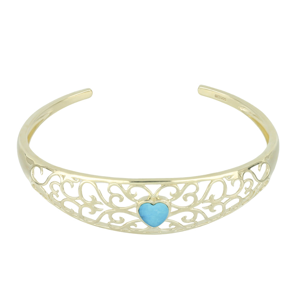 Arannyal Bevont Ezüst Karperec Csipkerózsika Türkizzel