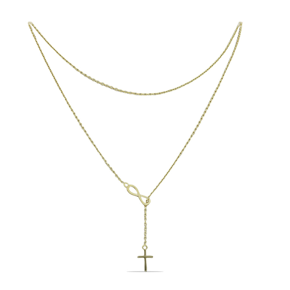 Kereszt Arannyal Bevont Ezüst Lánc ( Nyaklánc )