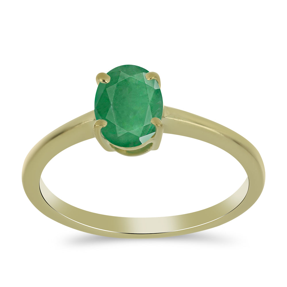 Arannyal Bevont Ezüst Gyűrű Brazil Smaragddal