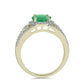 Arannyal Bevont Ezüst Gyűrű Brazil Smaragddal és Fehér Topázzal