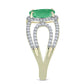 Arannyal Bevont Ezüst Gyűrű Brazil Smaragddal és Fehér Topázzal