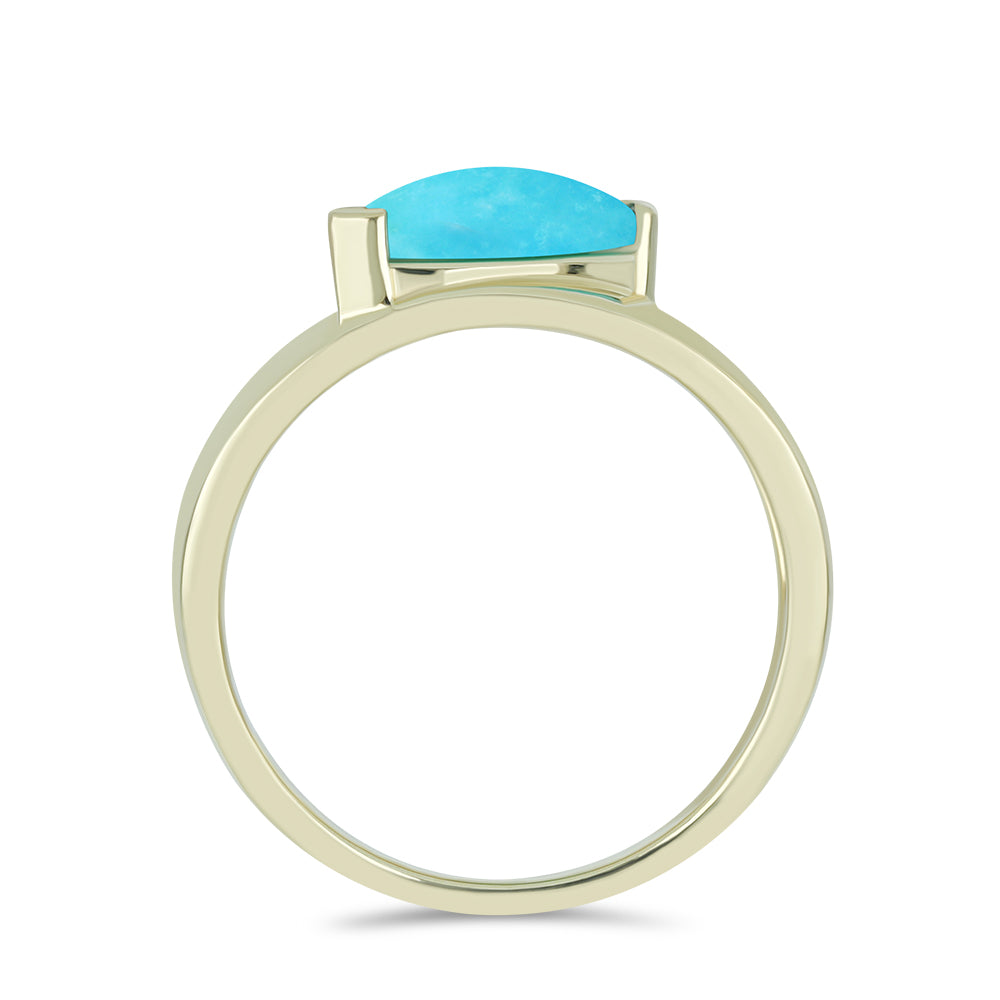 Arannyal Bevont Ezüst Gyűrű Csipkerózsika Türkizzel