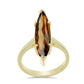 Arannyal Bevont Ezüst Gyűrű Kognak Kvarccal