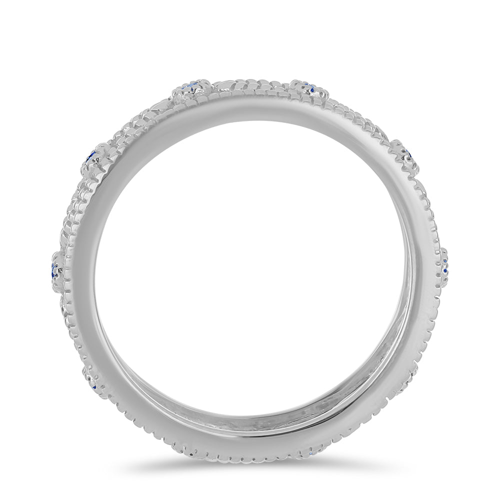 Ezüst Gyűrű Minősített laboratóriumban előállított Királykék Moissanite-tel 2 