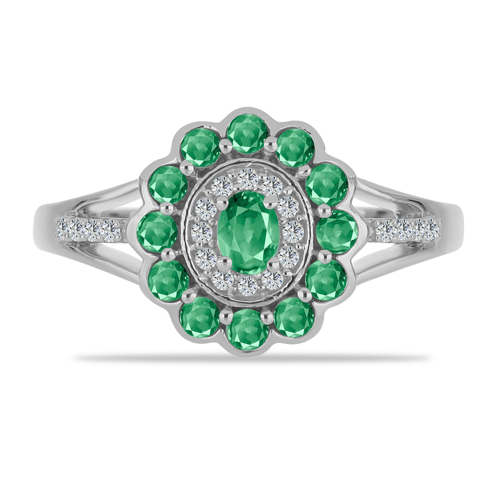 Ezüst Gyűrű Természetes Alexandrittal és Fehér Topázzal 1 