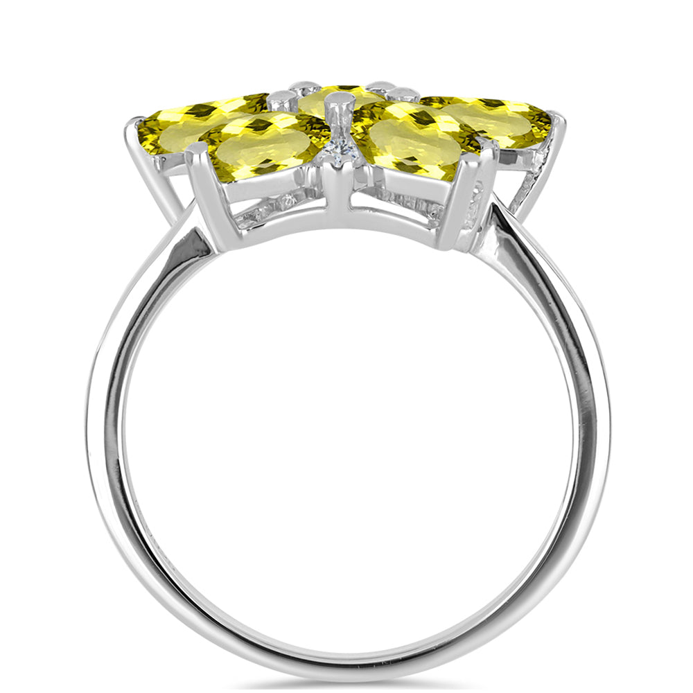 Ezüst Gyűrű Citrom Topázzal és Fehér Topázzal 2 