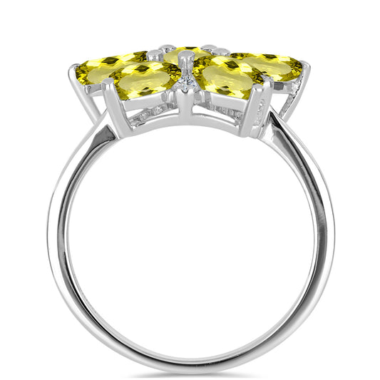 Ezüst Gyűrű Citrom Topázzal és Fehér Topázzal