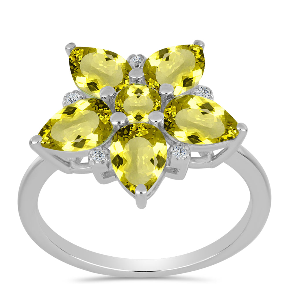 Ezüst Gyűrű Citrom Topázzal és Fehér Topázzal