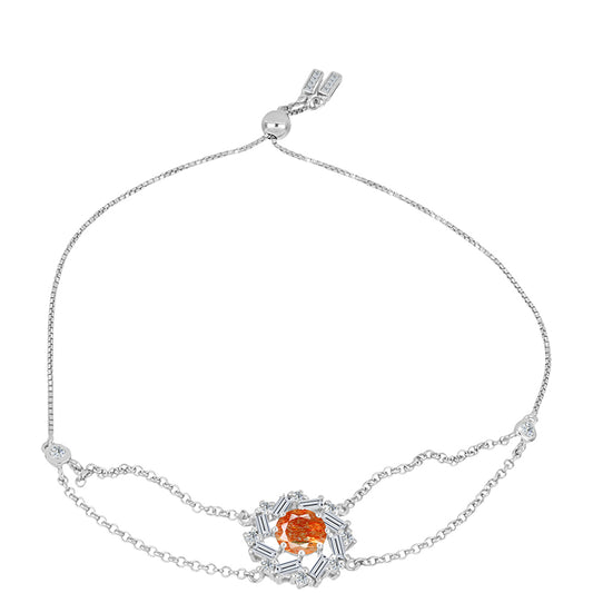 Ezüst Karkötő Oregoni Napkővel és Fehér Topázzal