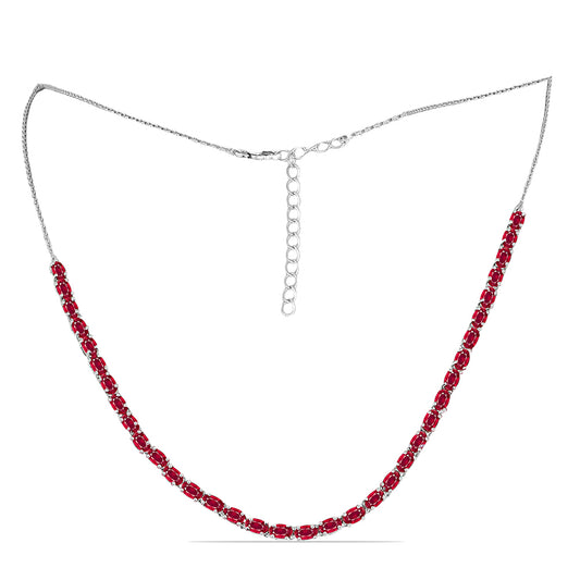 Ezüst Nyaklánc Madagaszkári Rubinnal