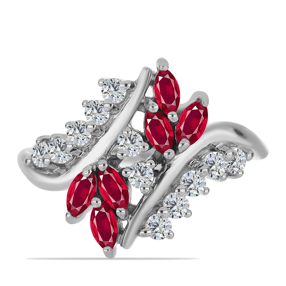 Ezüst Gyűrű Madagaszkári Rubinnal és Fehér Topázzal 1 