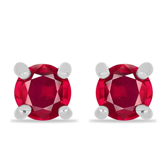 Ezüst Fülbevaló Madagaszkári Rubinnal