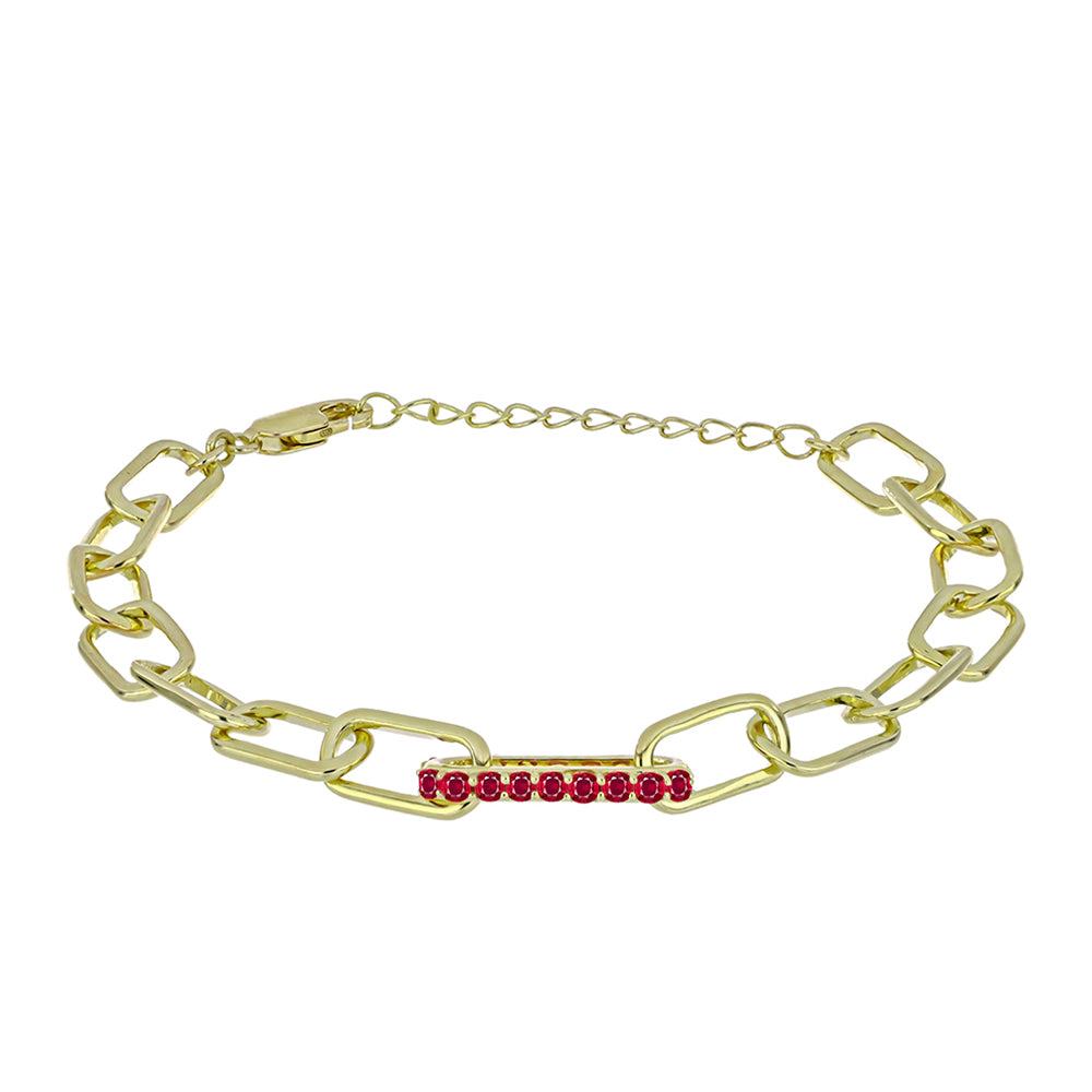 Arannyal Bevont Ezüst Karkötő Madagaszkári Rubinnal 1 