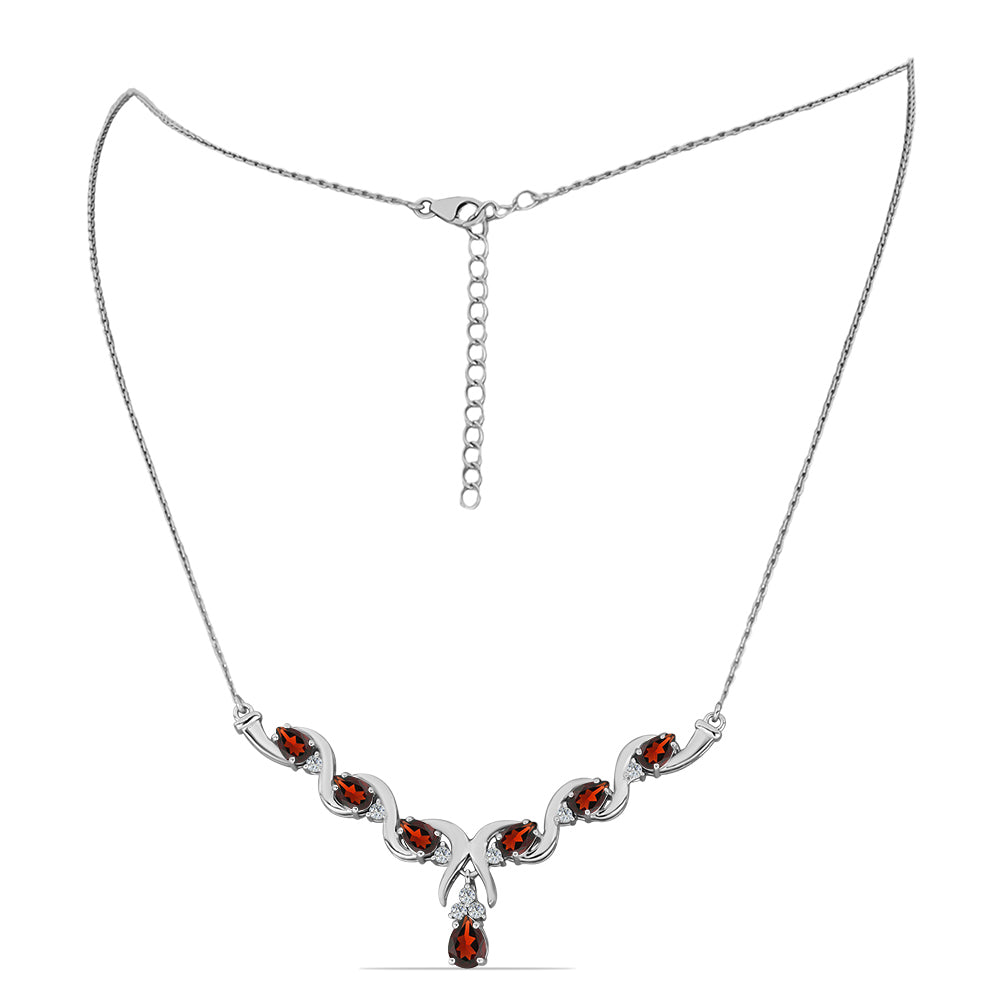 Ezüst Nyaklánc Barton Gránáttal és Fehér Topázzal 1 