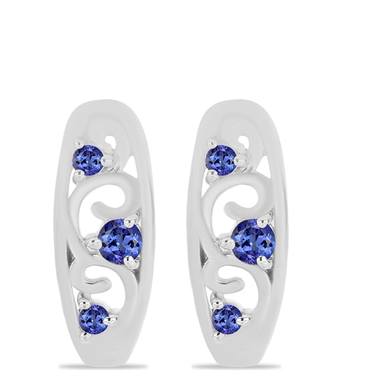 Ezüst Fülbevaló Tanzanittal