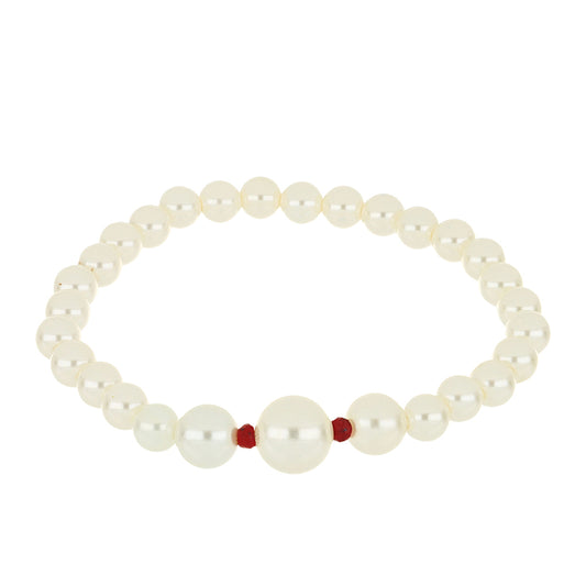 Nugget Karkötő Fehér Édesvízi Kagylógyönggyel és Madagaszkári Rubinnal