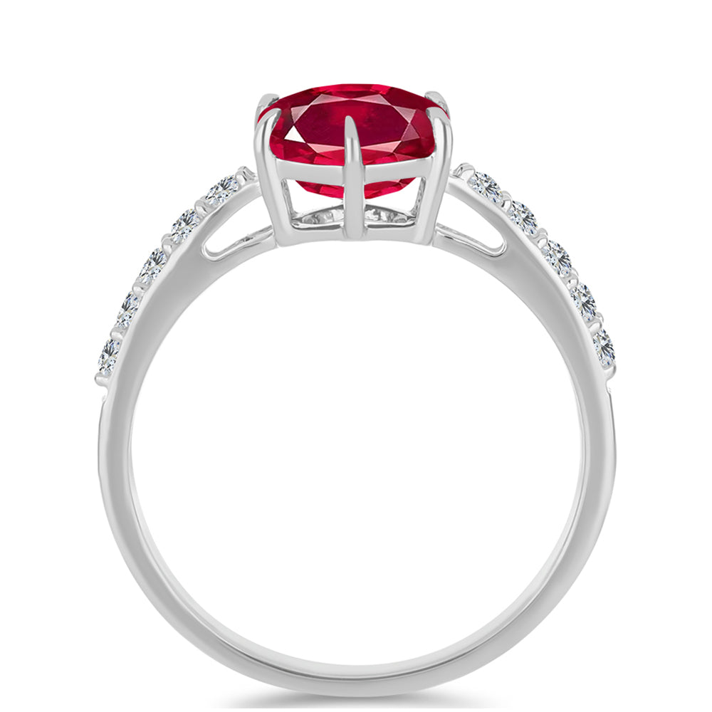 Ezüst Gyűrű Madagaszkári Rubinnal és Fehér Topázzal 3 