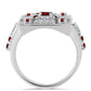 Ezüst Gyűrű Barton Gránáttal és Fehér Cirkónnal