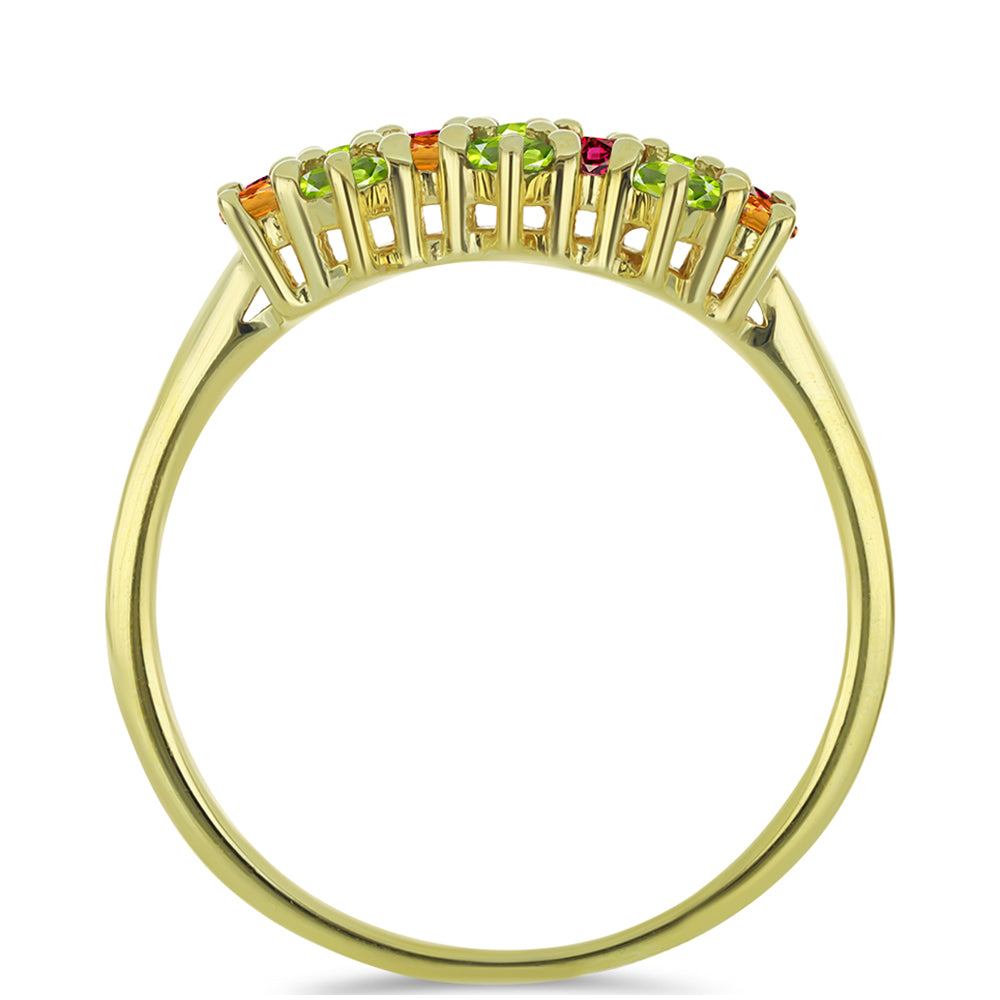 Arannyal Bevont Ezüst Gyűrű Csakra Tourmalinnal