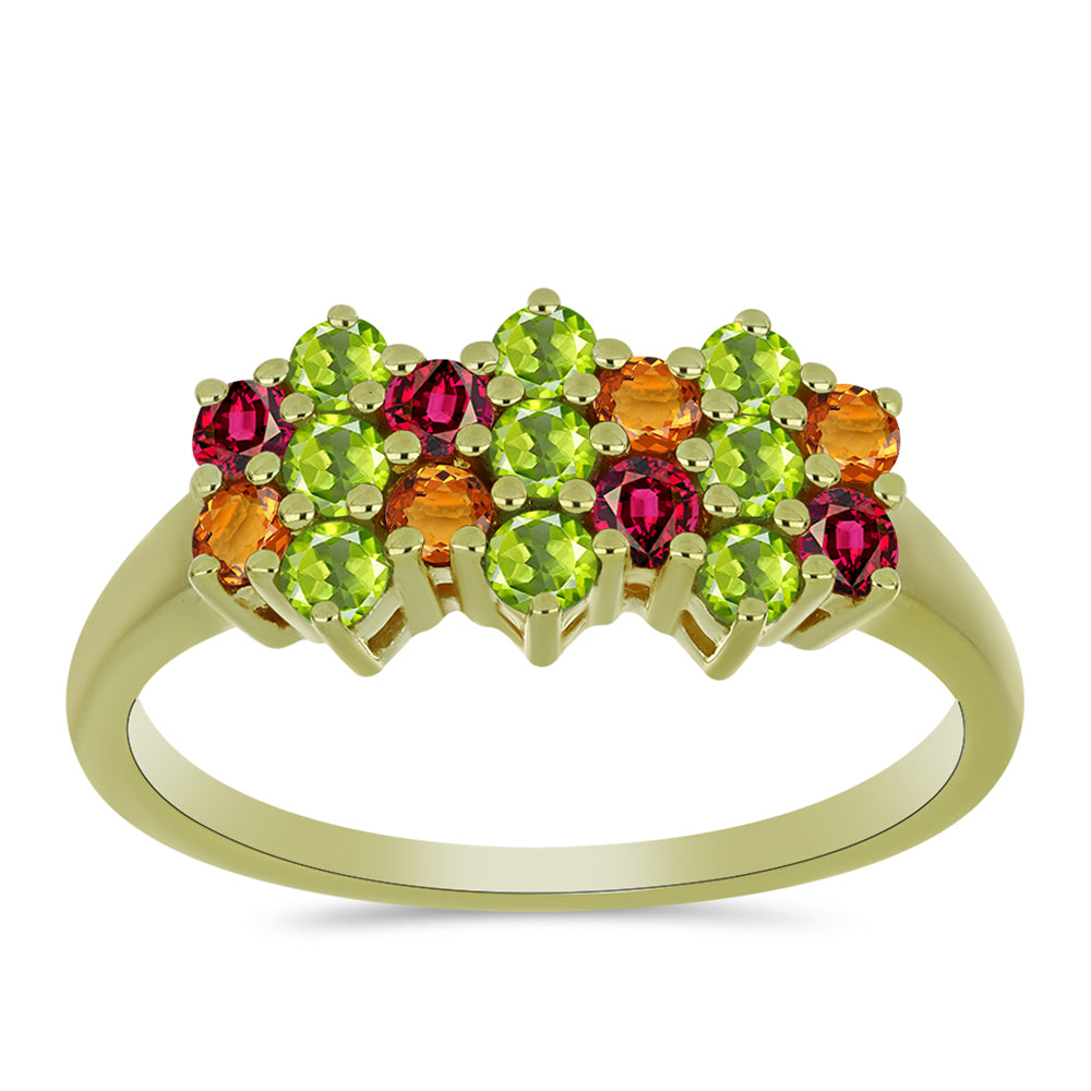 Arannyal Bevont Ezüst Gyűrű Csakra Tourmalinnal 3 