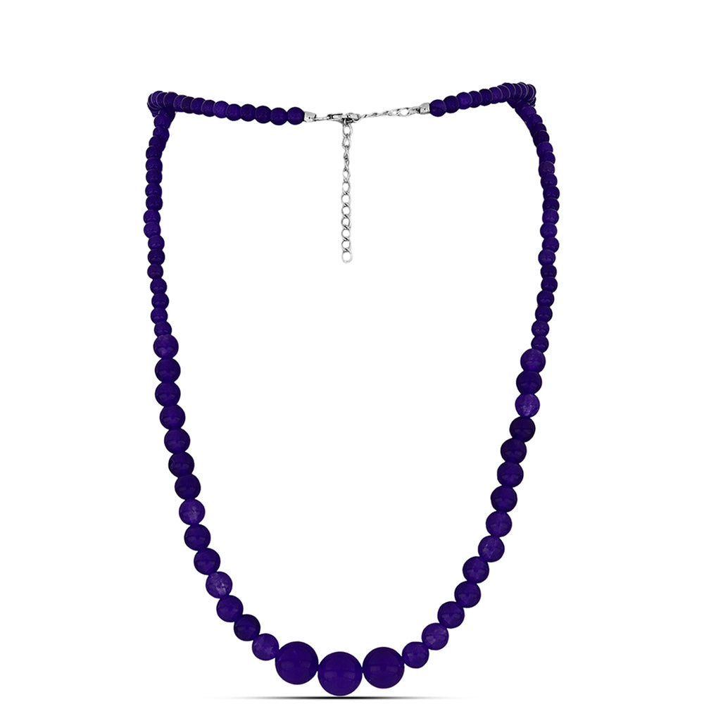 Ezüst Nyaklánc Bíbor Jádéval