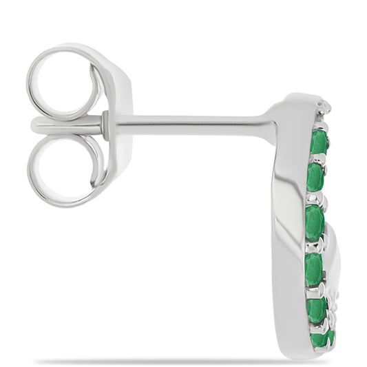 Ezüst Fülbevaló Brazil Smaragddal és Fehér Topázzal