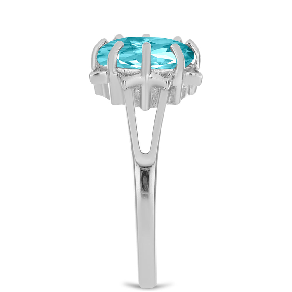 Ezüst Gyűrű Paraiba Kvarccal