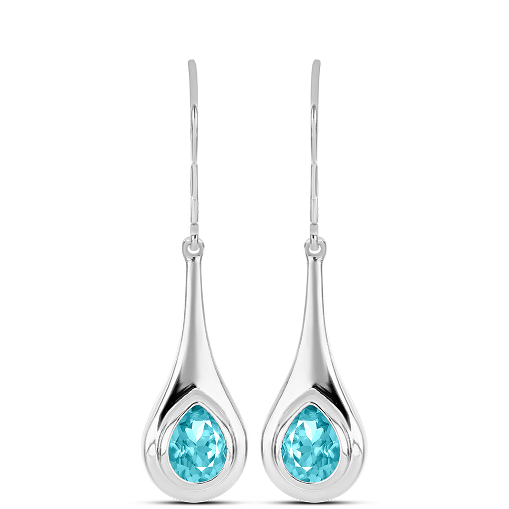 Ezüst Fülbevaló Paraiba Kvarccal