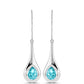 Ezüst Fülbevaló Paraiba Kvarccal
