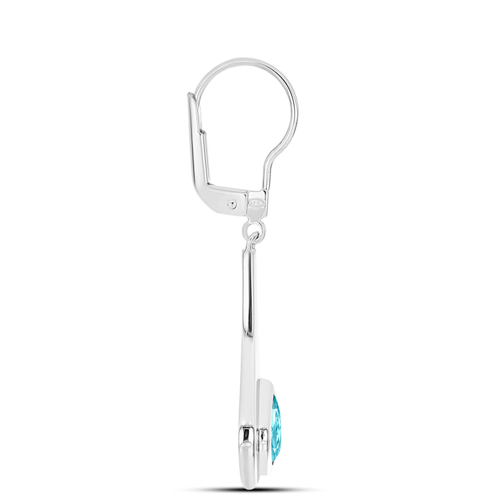 Ezüst Fülbevaló Paraiba Kvarccal