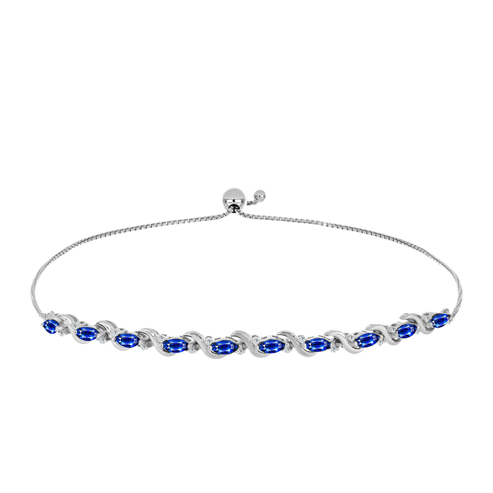 Ezüst Karkötő Ausztrál Kék Zafírral és Fehér Topázzal