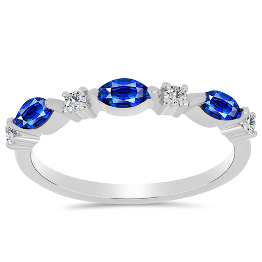 Ezüst Gyűrű Ausztrál Kék Zafírral és Fehér Topázzal
