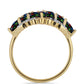 Arannyal Bevont Ezüst Gyűrű Lega Dembi Éjfekete Etiópiai Opállal és Fehér Topázzal
