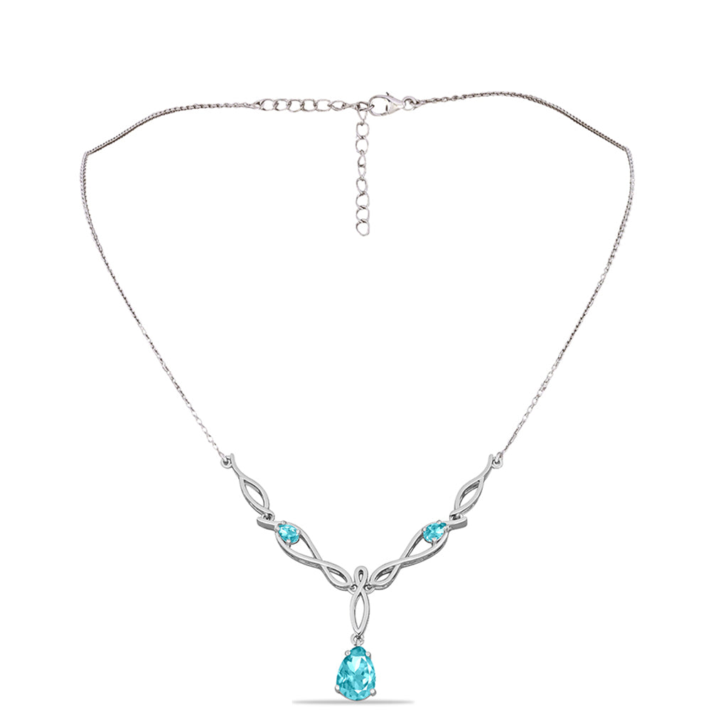 Ezüst Nyaklánc Paraiba Kvarccal