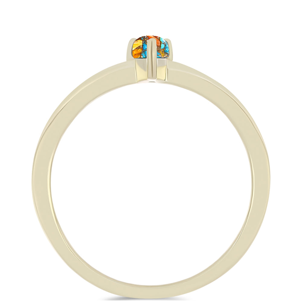 Arannyal Bevont Ezüst Gyűrű Osztriga Türkizzel