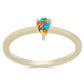 Arannyal Bevont Ezüst Gyűrű Osztriga Türkizzel