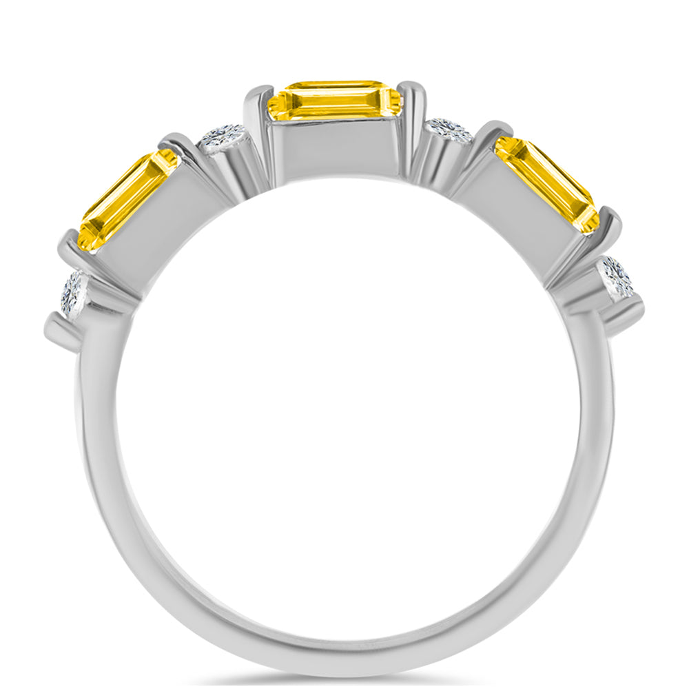 Ezüst Gyűrű Ural Citrinnel és Fehér Topázzal