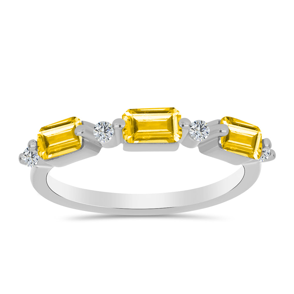 Ezüst Gyűrű Ural Citrinnel és Fehér Topázzal 1 