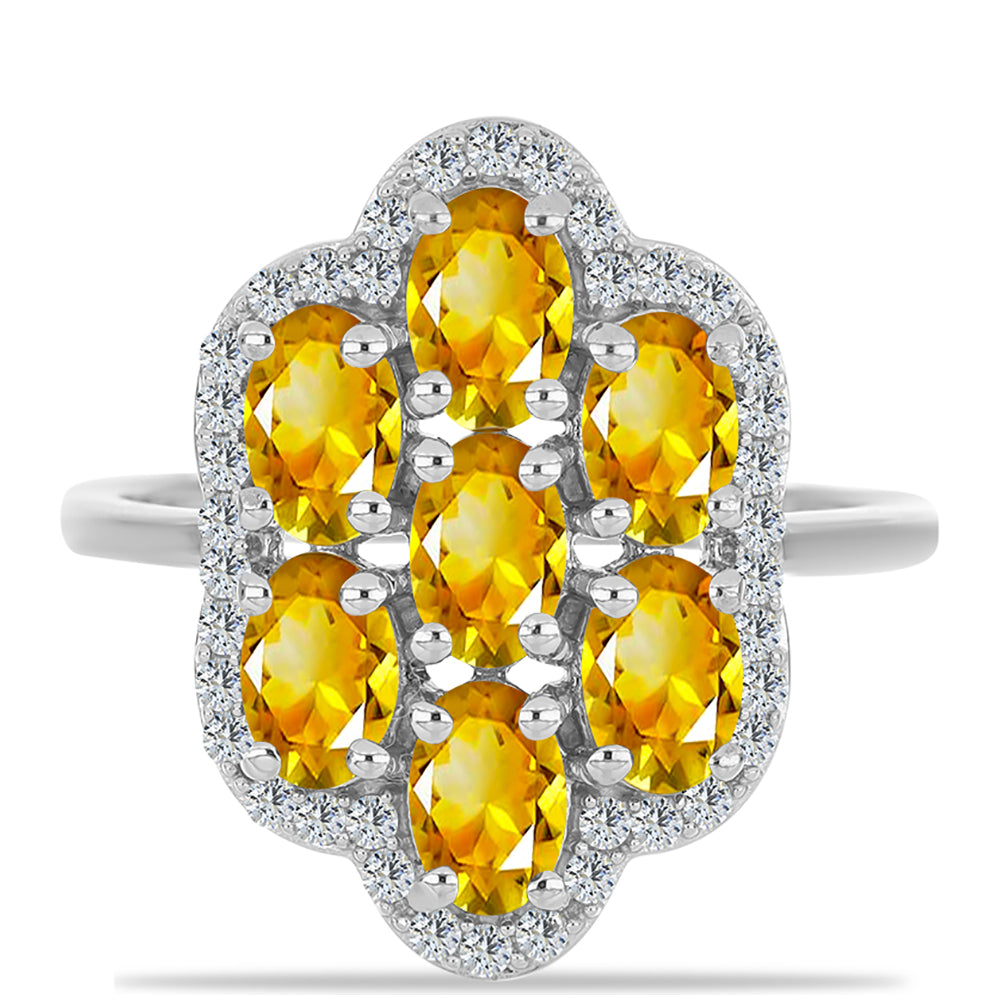 Ezüst Gyűrű Ural Citrinnel és Fehér Topázzal 1 