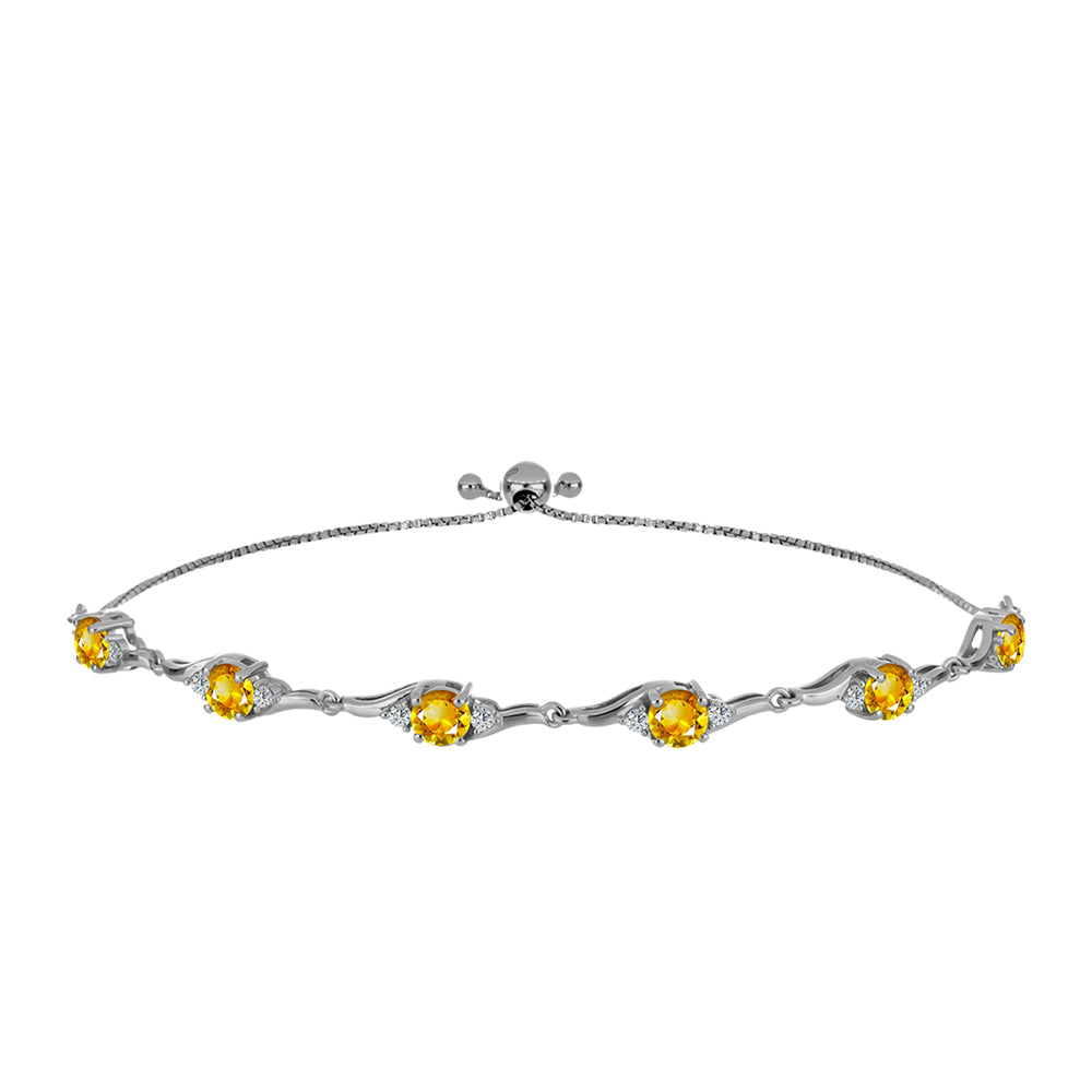 Ezüst Karkötő Ural Citrinnel és Fehér Topázzal 1 