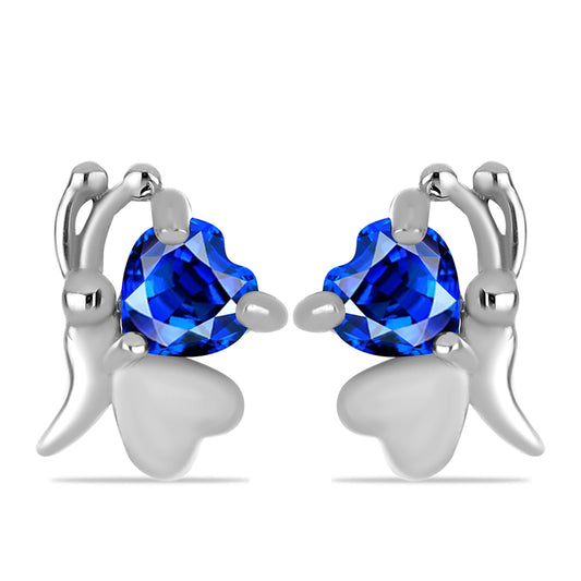 Ezüst Fülbevaló Ausztrál Kék Zafírral