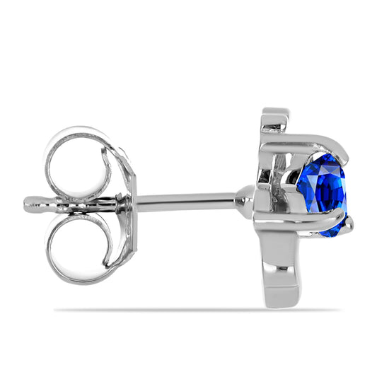 Ezüst Fülbevaló Ausztrál Kék Zafírral
