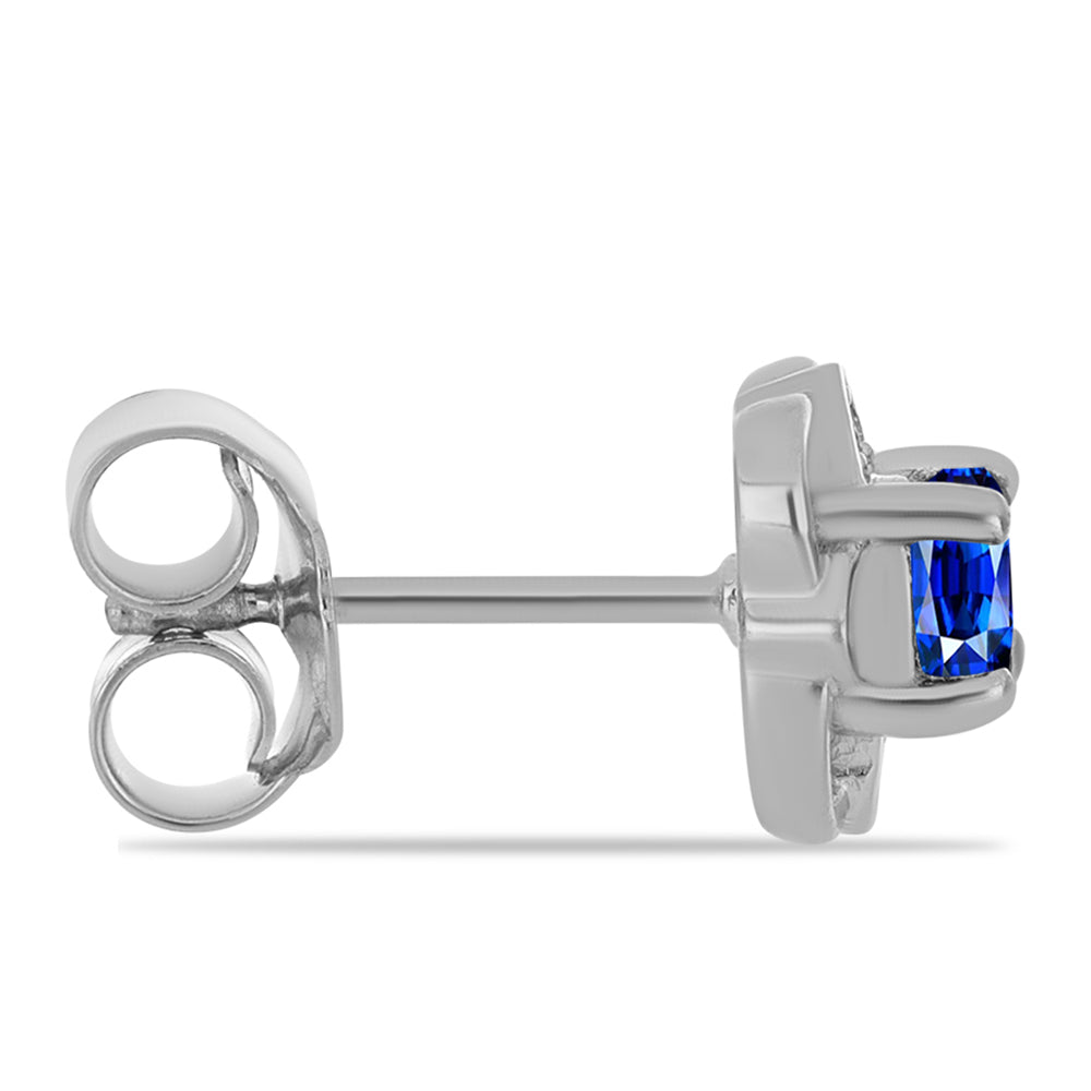 Ezüst Fülbevaló Ausztrál Kék Zafírral és Fehér Topázzal 2 