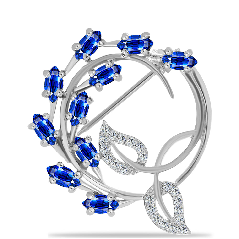 Ezüst Bross Ausztrál Kék Zafírral és Fehér Topázzal 1 