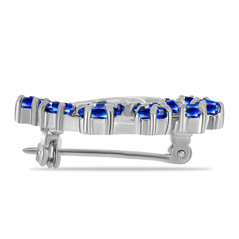 Ezüst Bross Ausztrál Kék Zafírral és Fehér Topázzal 2 