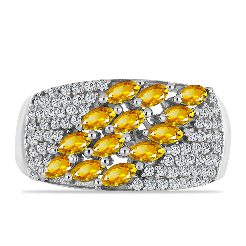 Ezüst Gyűrű Ural Citrinnel és Fehér Topázzal 1 