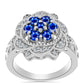 Ezüst Gyűrű Ausztrál Kék Zafírral és Fehér Topázzal
