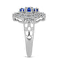 Ezüst Gyűrű Ausztrál Kék Zafírral és Fehér Topázzal