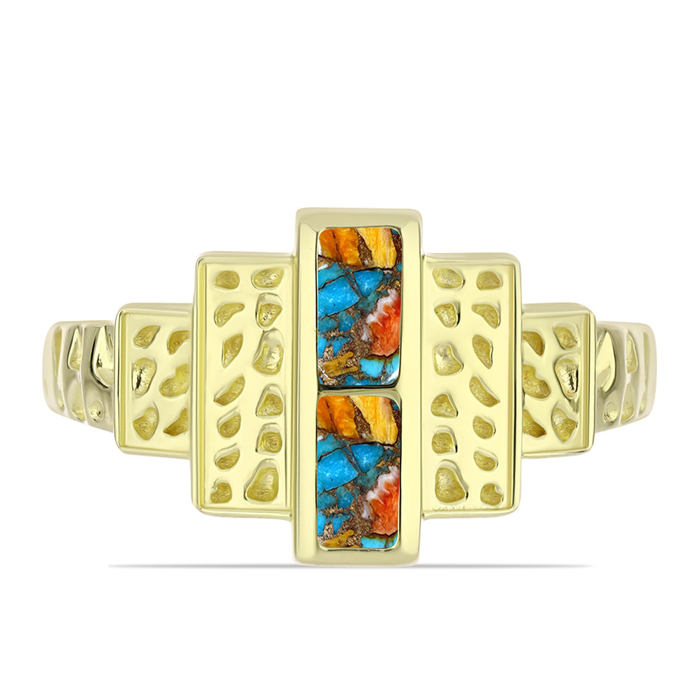 Arannyal Bevont Ezüst Gyűrű Osztriga Türkizzel 1 